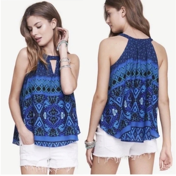Express Tapestry Mixed Pattern Tank Sz S - Picture 1 of 9